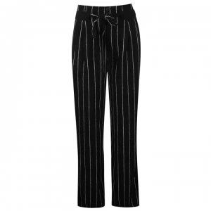 Image of Oui Stripe Wide Leg Trousers - 0991 Mono