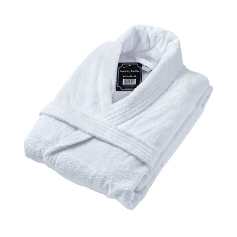 Image of Homespace Direct Ltd 100% Cotton Terry Towelling Bathrobe Dressing Gown Hotel Quality