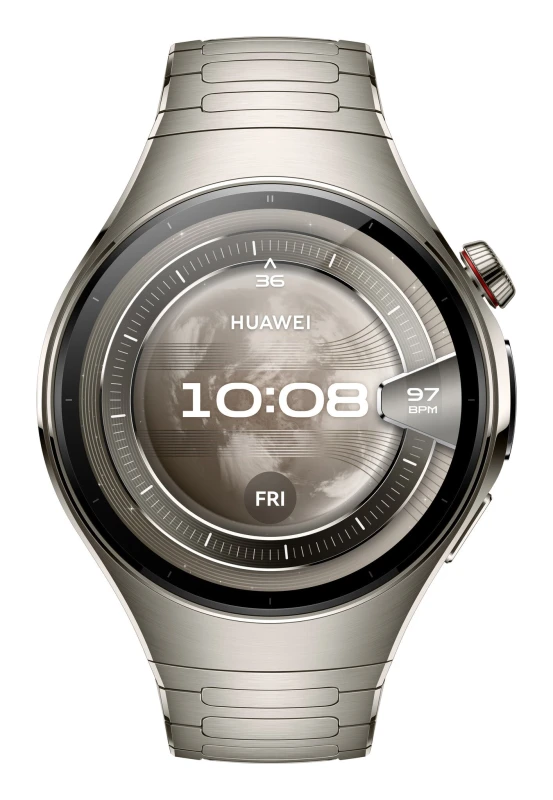 Image of Huawei WATCH 5 3.81cm (1.5") AMOLED 46mm Digital 466 x 466 pixels Touch Screen Silver WiFi GPS (satellite) 55020EVW