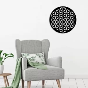Image of Flower Of Life 2 Black Decorative Metal Wall Accessory