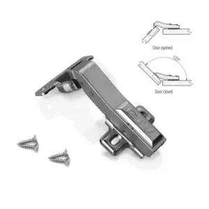 Image of Angular 45° Hydraulic Clip-On Soft Close Wardrobe Door Hinge - Without Euro Screw