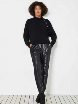 Image of Mint Velvet Sequin Jogger Trousers - Black