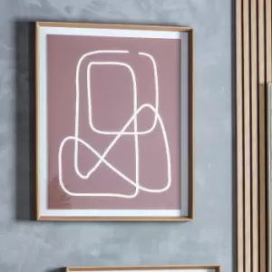 Image of Astor Line Drawing Framed Art Pink/White