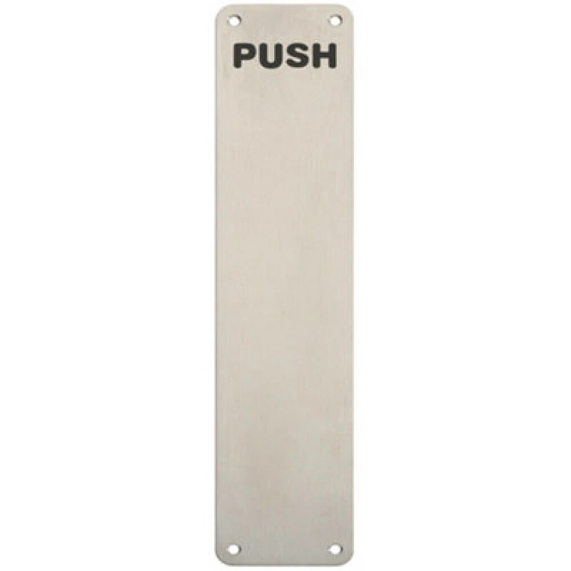 Image of Loops Push Engraved Door Finger Plate 350 x 75mm Satin Stainless Steel Push Plate Metallics