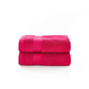 Image of Deyongs Bliss Pima 2 Pack Guest Towel - Magenta