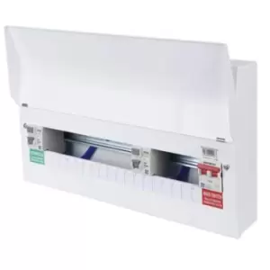 Image of Lewden 100A 15 Way Dual RCCB Metal Pro Consumer Unit - PRO-MX21RRMFLEXIA