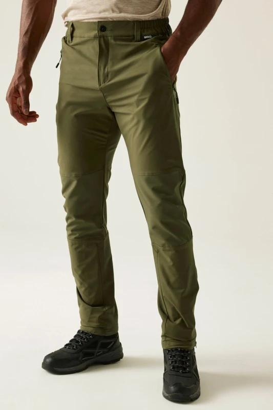 Image of Regatta Regatta Men Montorn Durable Water-Repellent Walking Trousers in Green Size: 42R Green 42R Male 5063516156659