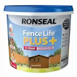 Image of Ronseal Fence Life Plus Harvest Gold Matt Fence & Shed Treatment 9L