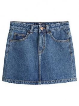 Image of Mango Girls Denim Skirt - Mid Blue