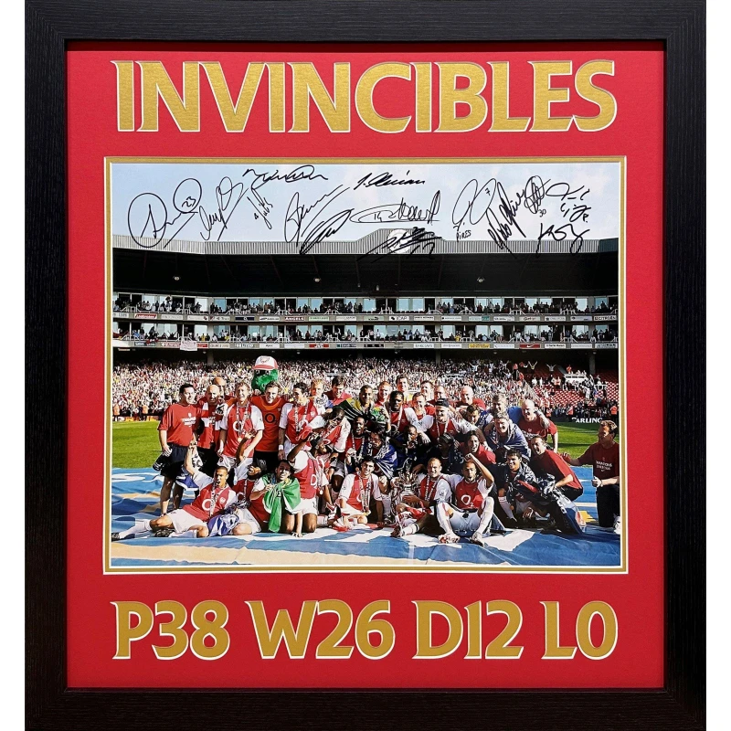 Image of AllStarSignings Ltd Arsenal Invincibles photo signed by 14 players Red unisex One Size