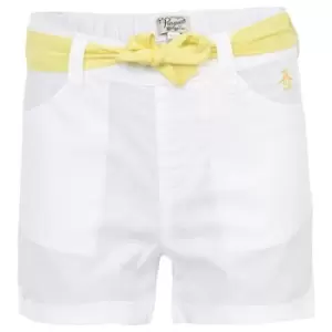 Image of Original Penguin Cotton Shorts Infant Girls - White
