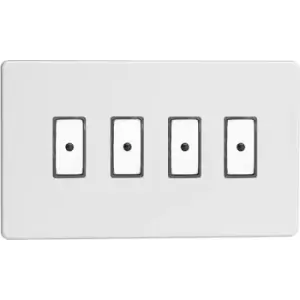Image of Varilight 4-Gang V-Pro Eclique2 Touch/Remote Control LED Dimmer - Premium White - JDQE104S