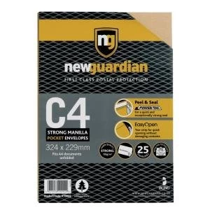 Image of New Guardian Heavywght Pocket Peel and Seal Manilla C4 Pack 25 61370BG