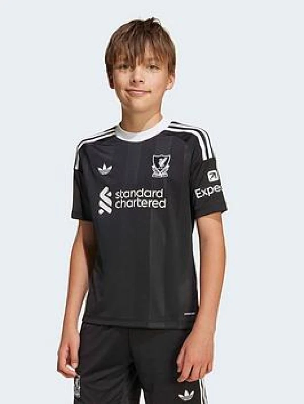 Image of adidas Liverpool Goalkeeper Third Shirt 2025 2026 Juniors Domestic Replica Shirts 7-8 Years Black 37877003175