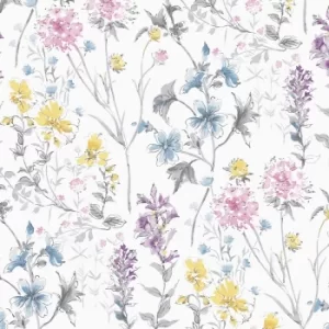 Image of Laura Ashley Wild Meadow Pink Wallpaper