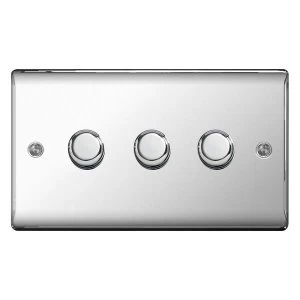 Image of BG Nexus Metal Polished Chrome 3 Gang 2 Way Dimmer Switches - NPC83P