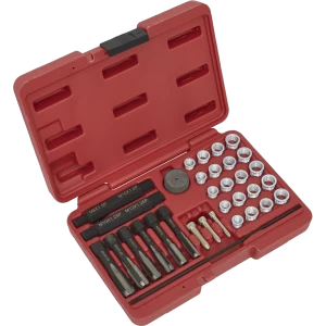 Image of Sealey 33 Piece Glow Plug Thread Repair Tool Kit