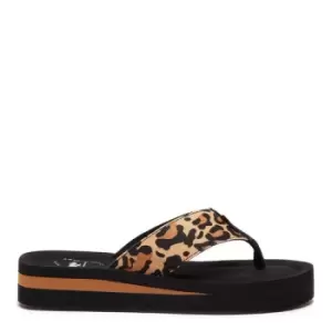 Image of Rocket Dog Winner Brown Animal Print Flip-Flops