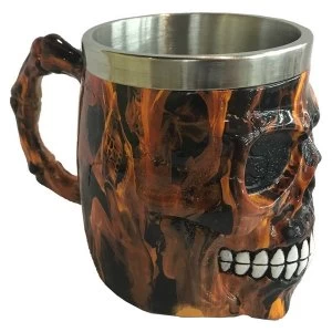 Image of Decorative Brown Marble Effect Skull Tankard