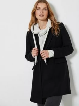 Image of Mint Velvet Black Double Breasted Coat