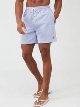 Image of Polo Ralph Lauren Seersucker Swim Shorts - Royal Blue