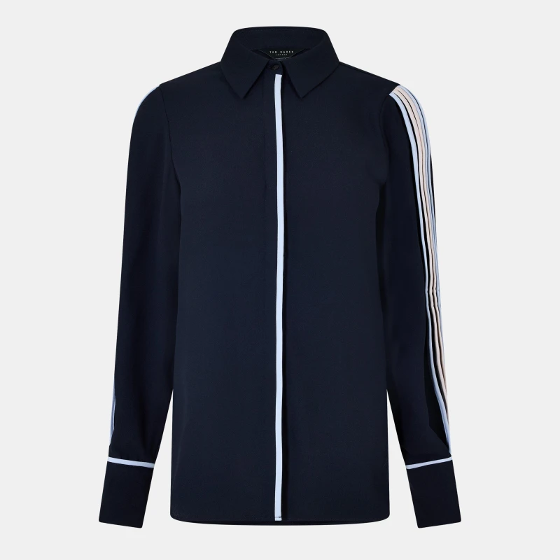 Image of Ted Baker Womens Long-Sleeve T-Shirt Navy female 6 (2X)