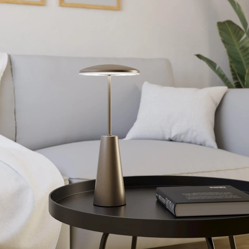 Image of EGLO EGLO Piccola Steel LED Bathroom Portable Table Lamp - Bronze