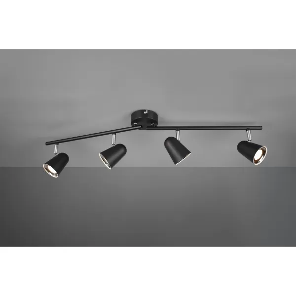 Image of Toulouse Modern 4 Light Ceiling Spotlight Bar Black Matt 3000K