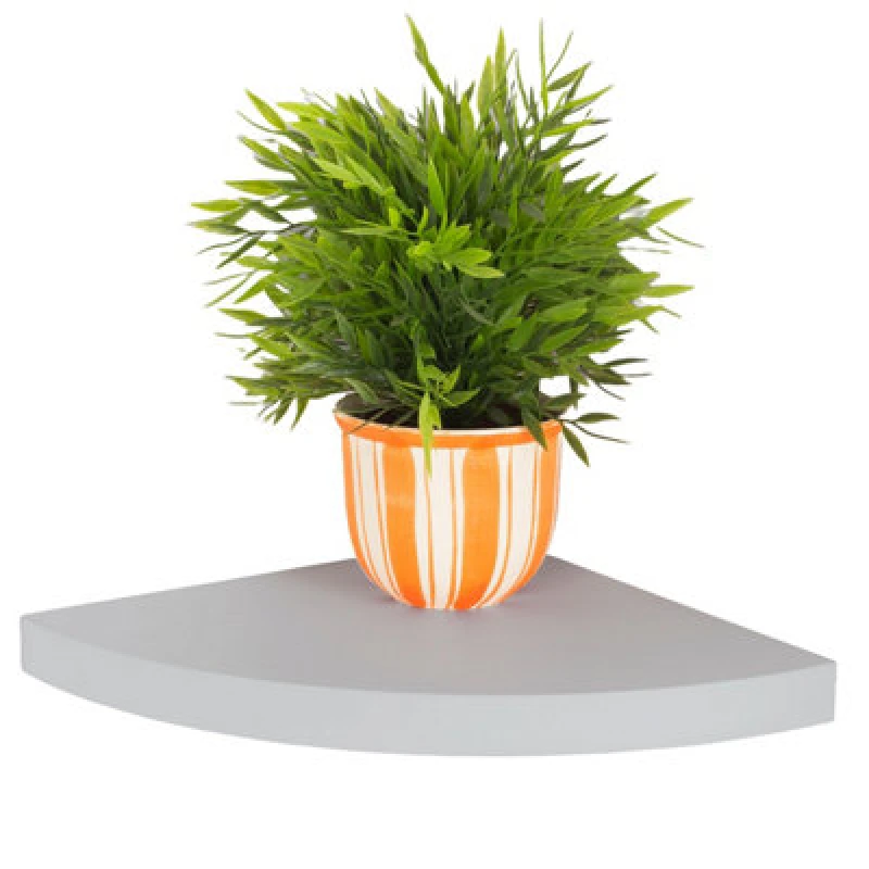 Image of Core Products Light Grey Floating Corner Shelf Kit 30Cm - Hudson Modern Wall Shelf For Storage And Display