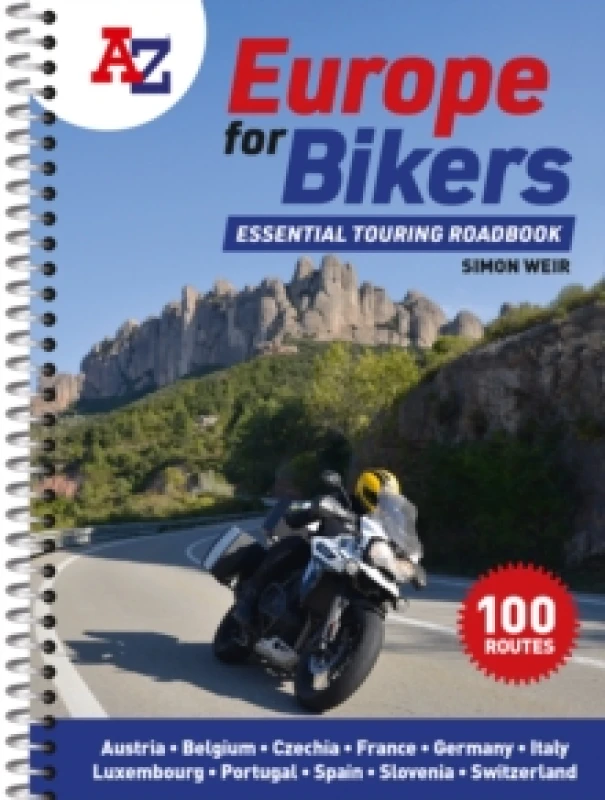 Image of A-Z Europe for Bikers. Spiral bound. By Simon Weir, AZ Maps Books