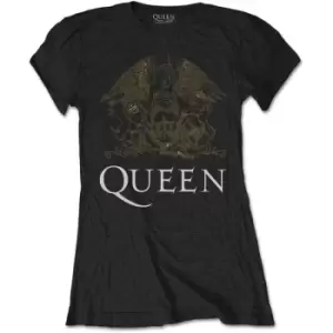 Image of Queen - Crest Ladies Medium T-Shirt - Black