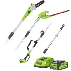 Image of Greenworks G40PSH 40V Cordless Long Reach Hedge Trimmer