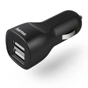 Image of Hama Car Charger, 2x USB, 2.4 A, black