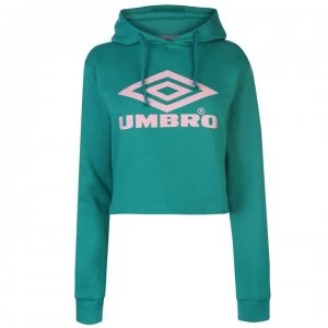 Image of Umbro Umbro Crop Logo Hoodie Ladies - PARASAIL/BLUSH