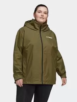 Image of adidas Terrex Multi Rain.rdy Two-layer Rain Jacket (plus Size), Black, Size 2X, Women