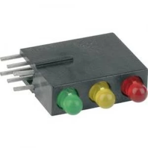 Image of LED component 3x Red Yellow Green W x H x D 5.08 x 15.24 x 12.5 mm
