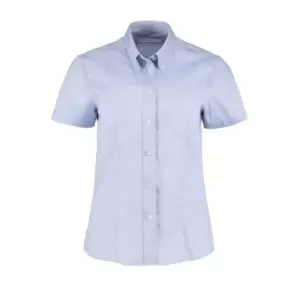 Image of Kustom Kit Ladies Corporate Oxford Short Sleeve Shirt (8) (Light Blue)