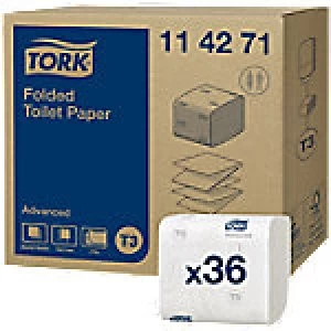 Image of Tork Toilet Paper T3 Advanced 2 Ply 36 Pieces of 250 Sheets