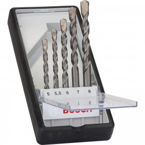 Image of Bosch 5 Piece Silver Percussion Masonry Drill Bit Set