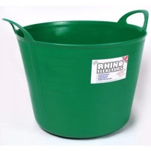 Image of Rhino 40 Litre Heavy Duty Flexi Flexible Garden Container Storage Bucket Tub - Light Green