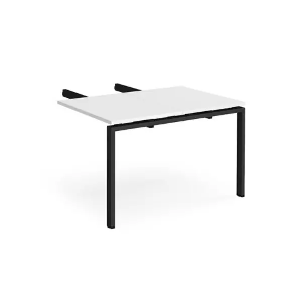 Image of Adapt Adapt add on unit double return desk 800mm x 1200mm - Black frame, white top White ER812-AB-K-WH