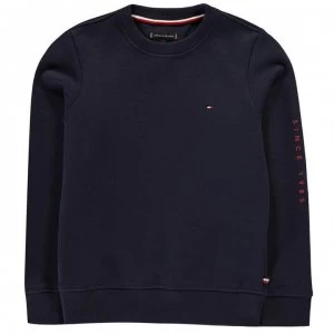 Image of Tommy Hilfiger Junior Boys Interlock Crew Neck Sweatshirt - Black Iris