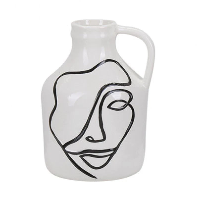 Image of Beliani Flower Vase Agrinion Stoneware 19cm White