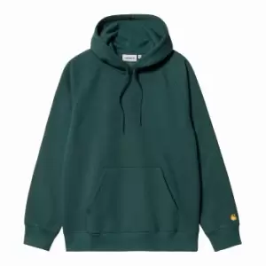 Image of carhartt WIP Hooded Chase Sweat, Botanic / Gold
