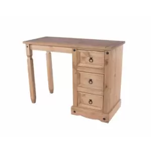 Image of Corona Antique Wax Single Pedestal Dressing Table, none