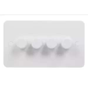 Image of Schneider Electric Lisse White Moulded - 4 Gang 2 Way Dimmer Light Switch, 250W/250VA, GGBL6042CS, White