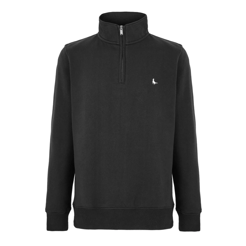 Image of Jack Wills Jack Barchester Quarter Zip Sweatshirt Black male XS