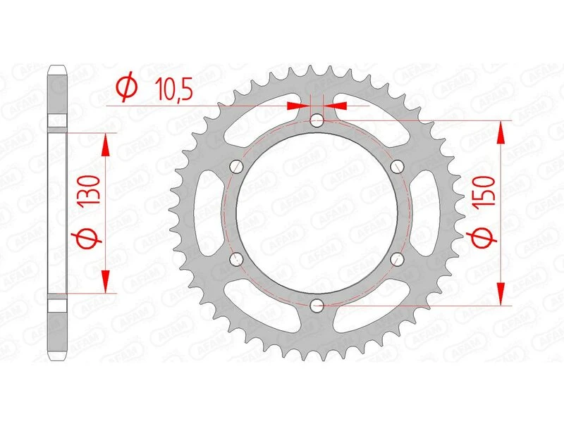 Image of AFAM Steel Standard Rear Sprocket 12604 - 520