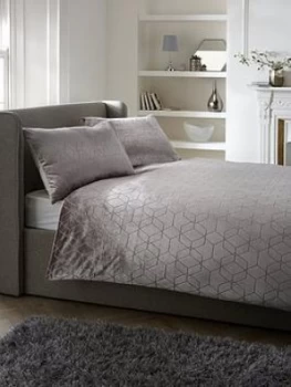 Image of Harper Geo Cut Velvet Duvet Set - Db
