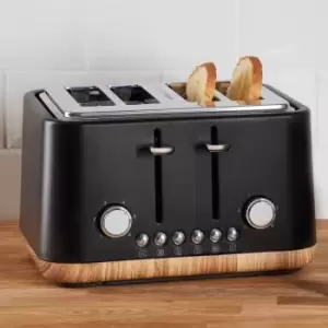 Image of Dunelm Contemporary 4 Slice Matt Black Toaster